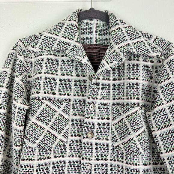 Vintage 70s Handmade Button Down Overshirt Unisex Neutral Minimalist - Picture 2 of 12